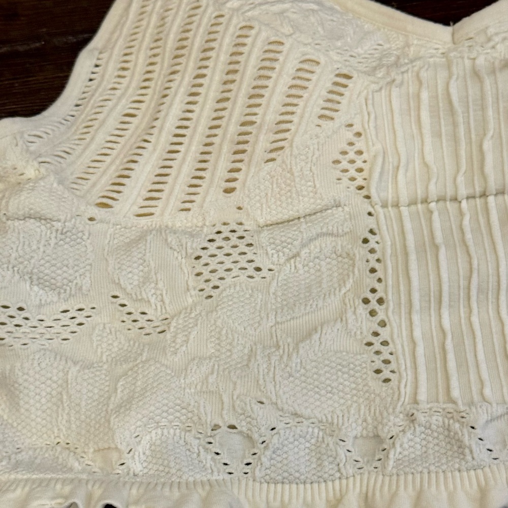 Ivory Boot Barn Crochet Knit Bralette with Spaghetti Straps, Size S - Picture 2 of 3